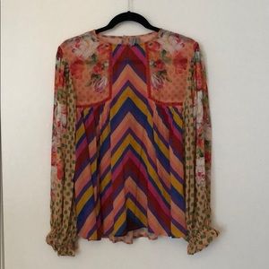 Anthropologie Colorful Boho Top